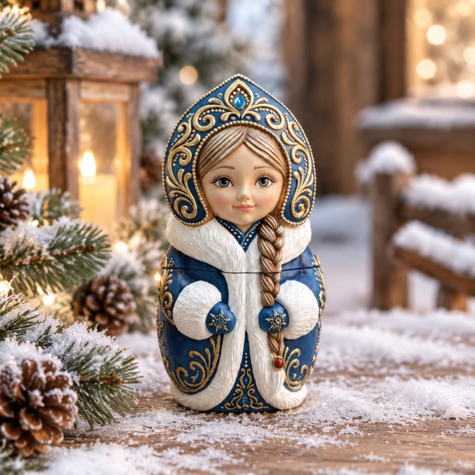 Матрешка Снегурочка, форма для гипса - 5