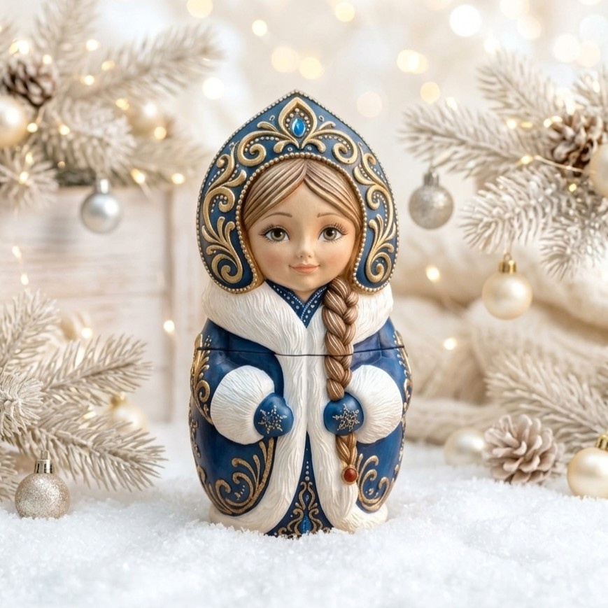 Матрешка Снегурочка, форма для гипса - 1