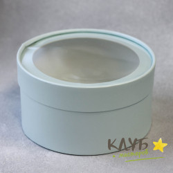 Коробка круглая с крышкой и окном "Мятная", 18х10 см