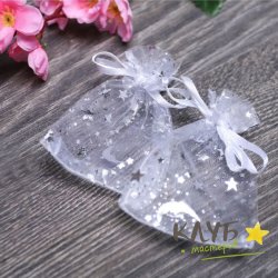 Сумочка из органзы "Звезды с месяцем", 7х9 см (5 шт.)
