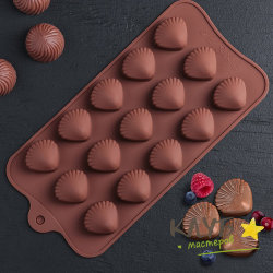 Ракушки 15 ячеек, форма силиконовая