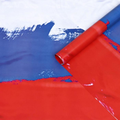 Бумага упаковочная глянцевая двухсторонняя "Флаг России" 50х70 см
