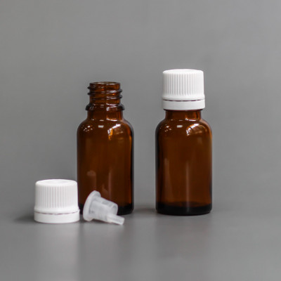 Флакон с капельницей для водно-спиртовых жидкостей (темное стекло) 15 мл