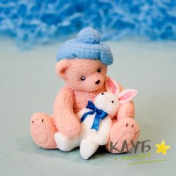 Мишка с зайчиком, форма из пищевого силикона