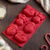 Новый год 6 ячеек, форма силиконовая - миниатюра 2
