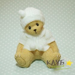 Мишка в вязаном костюмчике, форма силиконовая