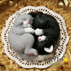 Котята инь-янь, форма силиконовая