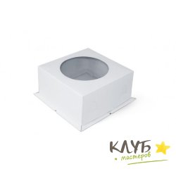 Коробка для торта с окном (гофрокартон) 30х30х19 см