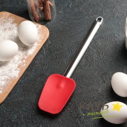 Ложка силиконовая с металлической ручкой 28 см