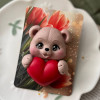 Мишка Валентин 2D, форма из пищевого силикона - миниатюра 4
