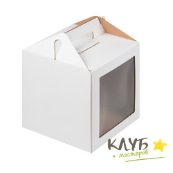 Коробка для торта и кулича белая (гофрокартон) 20х20х20 см