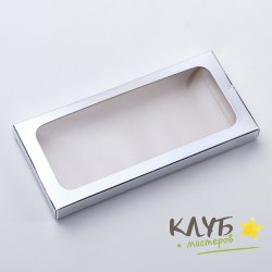 Коробка для шоколадной плитки серебро 17х8х1,4 см
