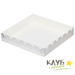 Коробка серебро с пластиковой крышкой 12х12х3 см