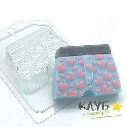 Труселя с сердечками, форма пластиковая