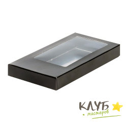Коробка для шоколадной плитки черная 18х9х1,7 см
