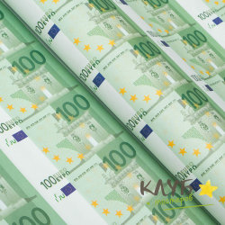 Бумага упаковочная "100 евро" 50х70 см