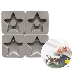 Звезда 4 ячейки, форма силиконовая для саше
