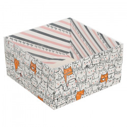 Коробка с пластиковой крышкой "Котики", 12 х 11,5 х 6 см