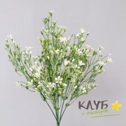 Зелень для мыльных букетов "Колокольчики белые с патиной"