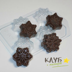 Снежинки мини, форма пластиковая