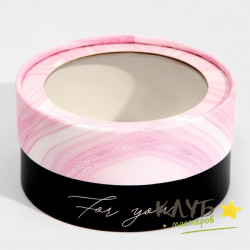 Коробка круглая с крышкой и окном "For you", 12х6 см