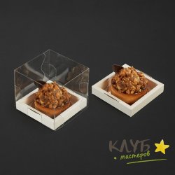 Коробка белая с пластиковой крышкой, 10,5х10,5х10 см