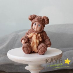 Ребенок в плюшевом костюме, форма силиконовая