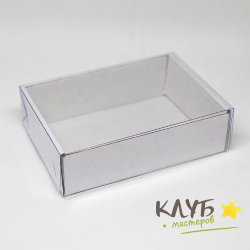 Коробка с пластиковой крышкой белая 16х11х4,5 см