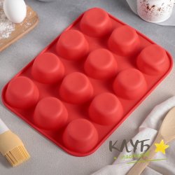 Круг d=7 см 12 ячеек, форма силиконовая