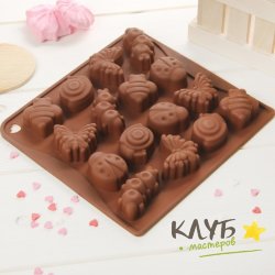 Насекомые 16 ячеек, форма силиконовая