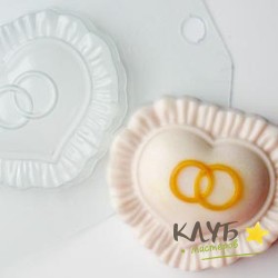 Сердце с кольцами, форма пластиковая