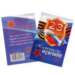 Открытка-ярлычок "23 Февраля. Настоящему мужчине", 5 шт.