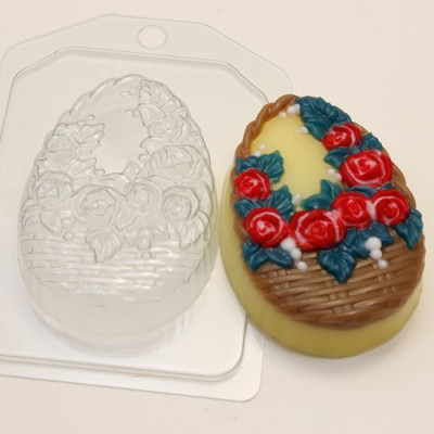 Корзина с розами, форма пластиковая
