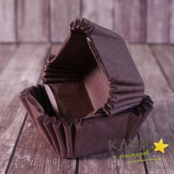 Капсулы для конфет коричневые "Квадрат" 3х3х1,7 см, 40-45 шт.