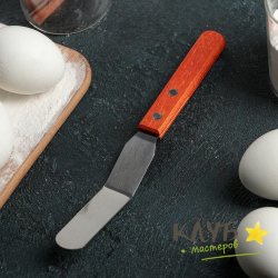 Лопатка-палетка изогнутая с деревянной ручкой 19,5 см