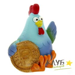 Курочка с золотым рублем 3D, форма силиконовая