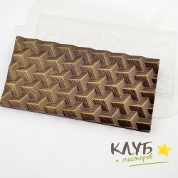 Плитка Кубики Полосатые, форма пластиковая для шоколада