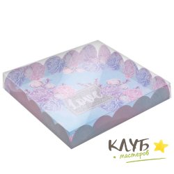 Коробка с пластиковой крышкой "Нежность. Love", 18х18х3 см