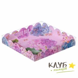 Коробка с пластиковой крышкой "Good day. Гортензия", 18х18х3 см