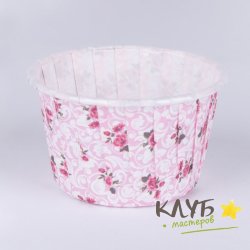 Капсулы бумажные усиленные Розовые с розами 5х3,9 см (10 шт.)