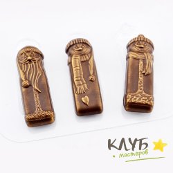 Батончики Снеговики, форма пластиковая для шоколада