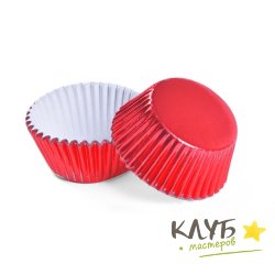 Капсулы бумажные Красные (металлик) 5*3,5 см, 20 шт.