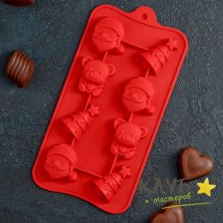 Новый год 8 ячеек, форма силиконовая