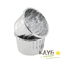 Капсулы усиленные Polca Dot Серебряные (металлик) 5*4 см, 10 шт.