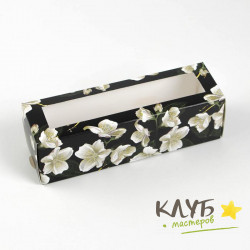 Коробка для макарун "Flowers", 18х5,5х5,5 см