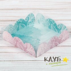 Коробка с пластиковой крышкой "Кружево. Акварель", 10,5х10,5х3 см