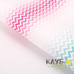 Бумага упаковочная глянцевая "Розовые зигзаги" 70х100 см