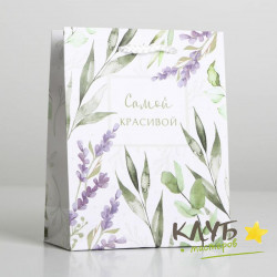 Пакет с ручками ламинированный "Best Wishes", 12х15х5,5 см