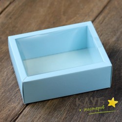 Коробка с пластиковой крышкой голубая 11,5х9х4 см
