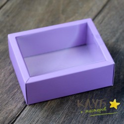 Коробка с пластиковой крышкой сиреневая 11,5х9х4 см